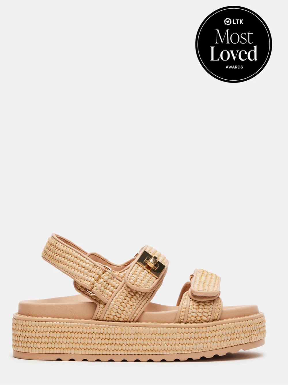 Steve Madden Woven Platform Sandal in Natural Tan - Women